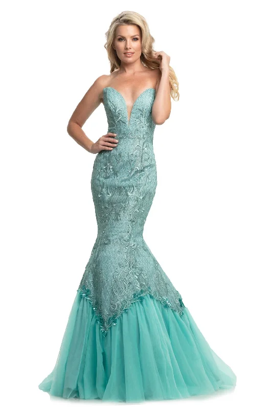 Johnathan Kayne 9001 Embroidered Lace Mermaid Prom Dress Pageant Gown Size 4 Lace Dress Glamorous