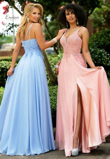 Envious Couture 1575 Size 12 Periwinkle Blue Prom Dress Lace Slit Pockets Lace Dress Party