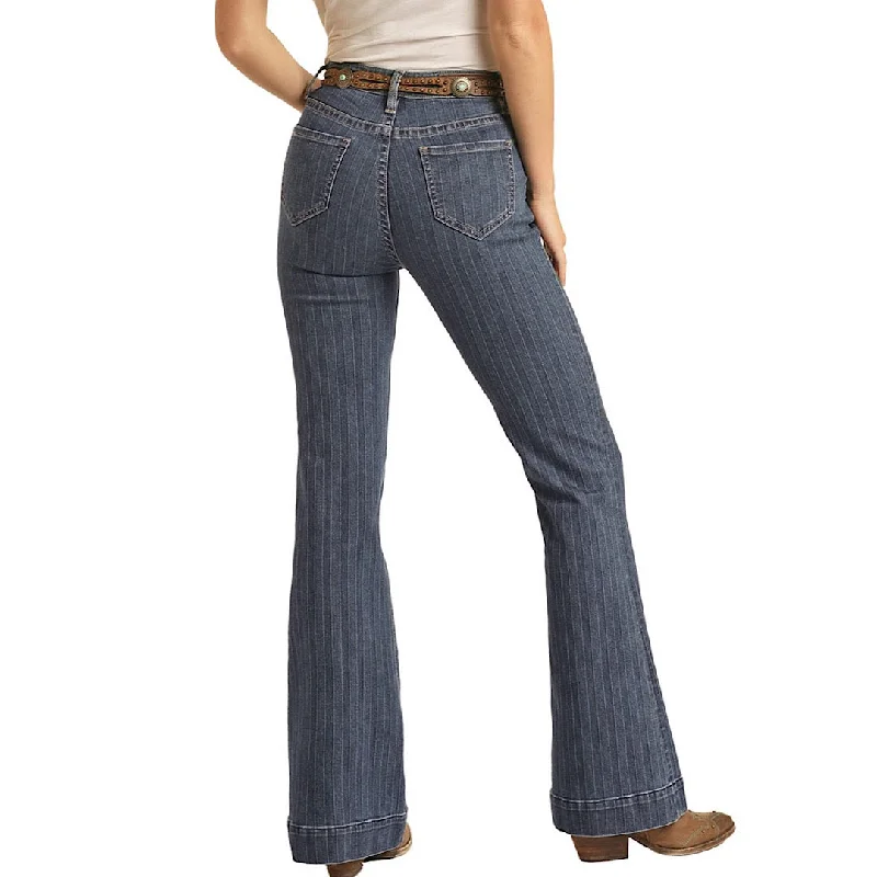 LADIES ROCK & ROLL HIGH RISE RELAXED FIT TROUSER