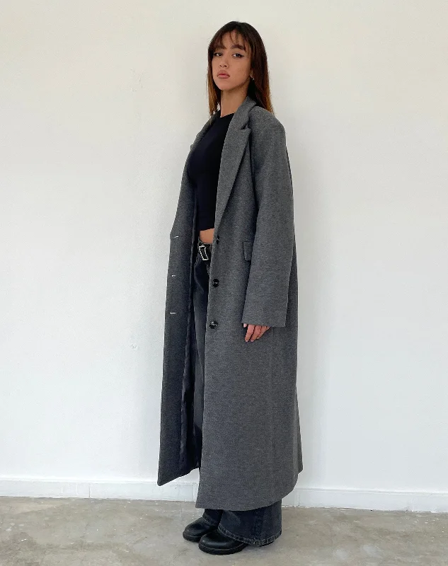 Malati Longline Coat in Charcoal Women's Patagonia jackets