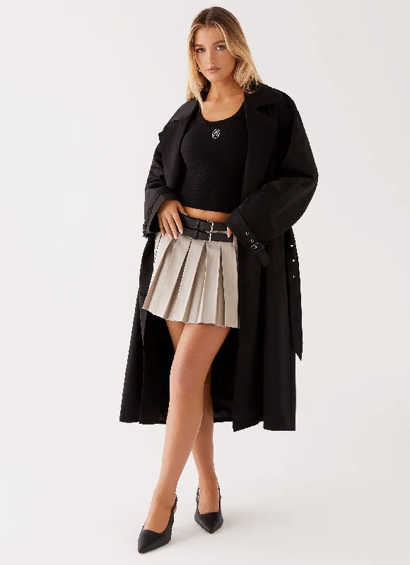 Frenchy Oversized Trench Coat - Black Women's luxury jackets