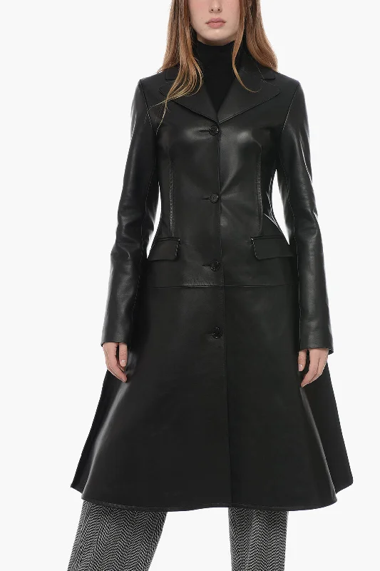 J.W.Anderson Leather Trench Coat with Stitch Detailing Women's autumn coats and jackets