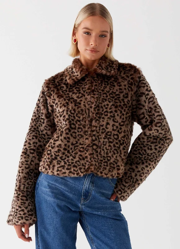 Raleigh Fur Jacket - Leopard Women's eco-friendly jackets