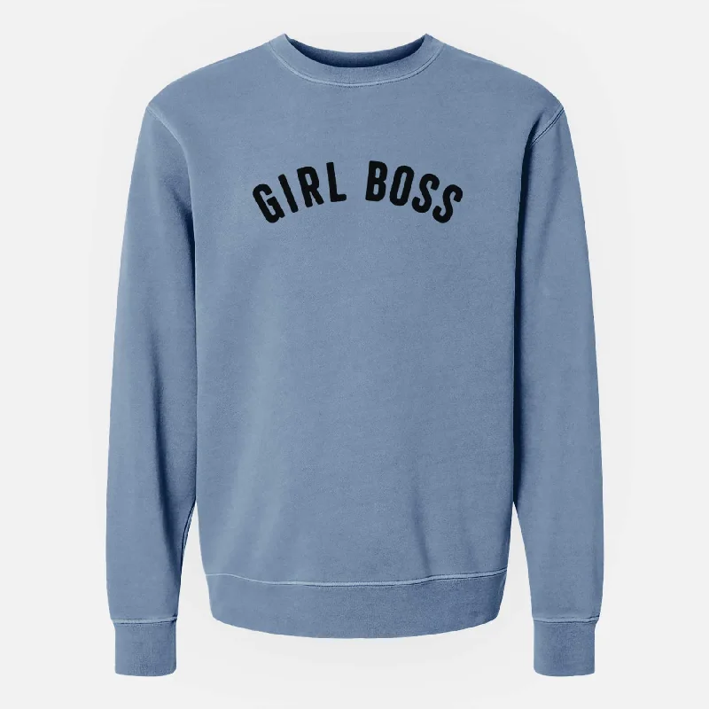 Girl Boss - Articulate Collection - Unisex Pigment Dyed Crew Sweatshirt Comfort Hoodie Sweatshirt