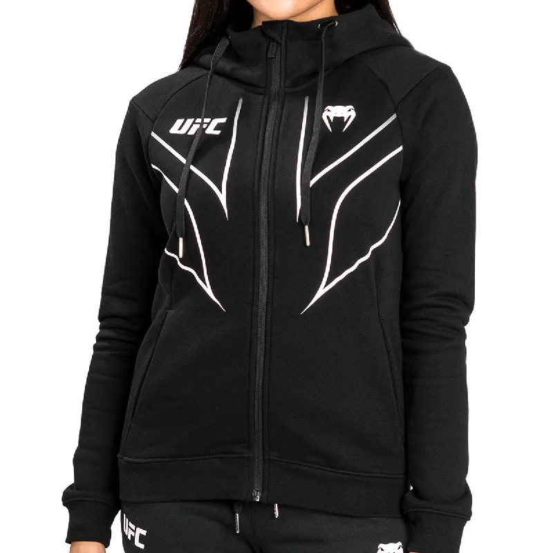 Venum Women's UFC Fight Night 2.0 Replica Full Zip Hoodie - Black Zip-up Hoodie for Women