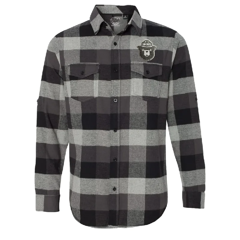 Smokey Bear Patch Flannel (Unisex) Oversized Hoodies for Women