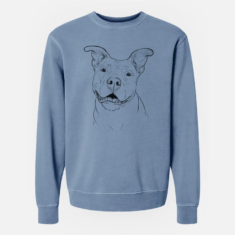 Bare Malibu the Staffordshire Terrier/Pitbull Mix - Unisex Pigment Dyed Crew Sweatshirt Zip-up Sweatshirt Look