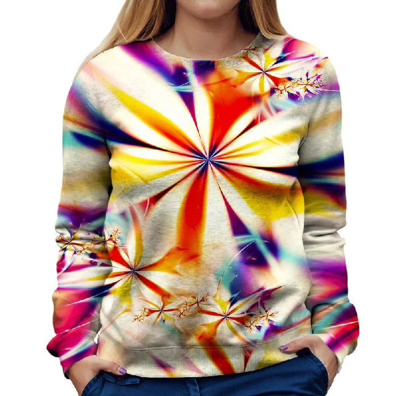 Blinding Flower Womens Sweatshirt Soft Hooded Sweatshirt