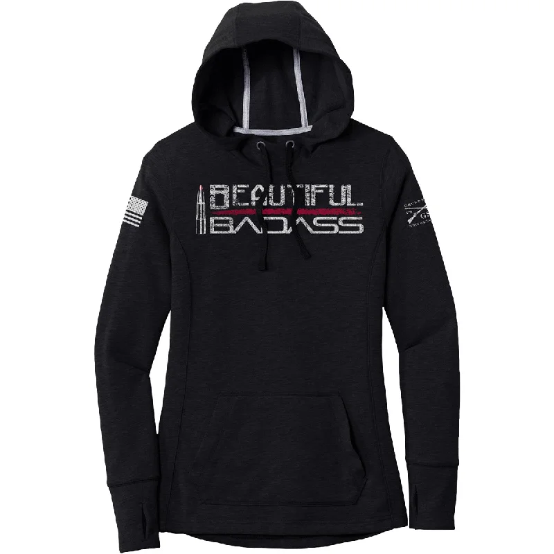 Grunt Style Women's Beautiful Badass Pullover Hoodie - Black Triad Solid Simple Hoodies for Women