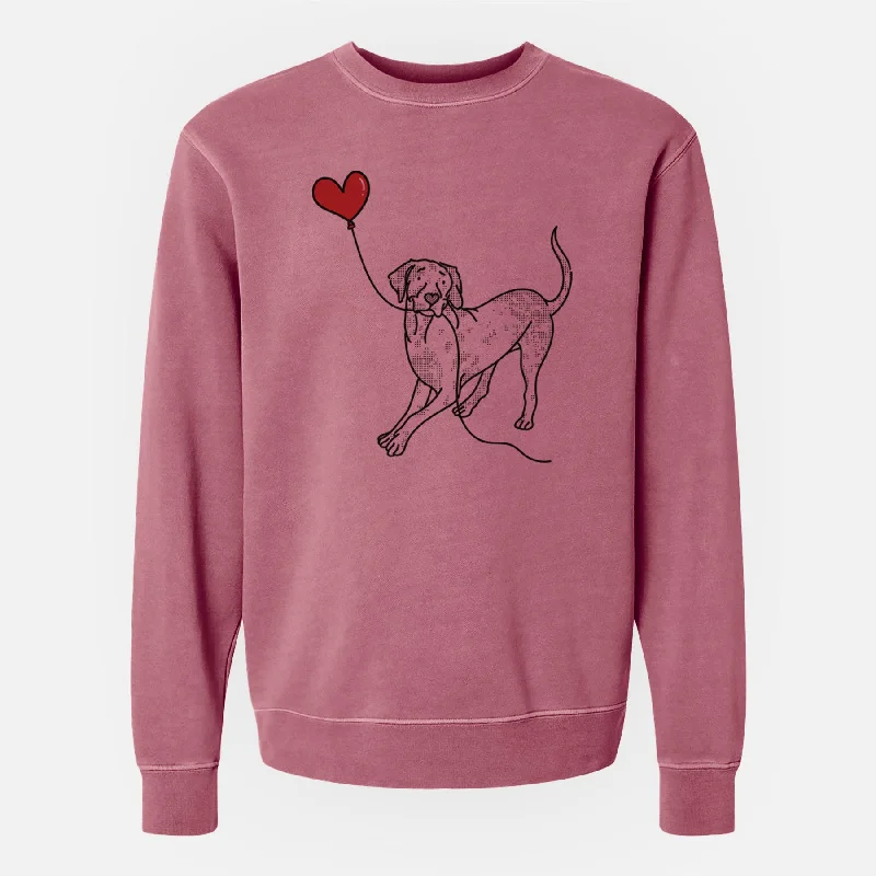 Catahoula Heart String - Unisex Pigment Dyed Crew Sweatshirt Colorblock Hoodie Sweatshirt