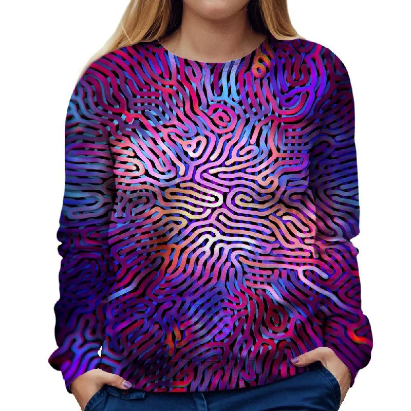 Purple Maze Womens Sweatshirt Pullover Hoodie Sweatshirt Trend