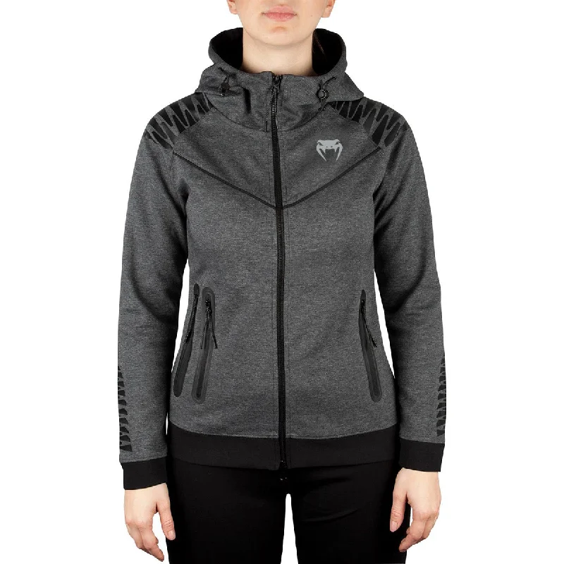 Venum Women's Laser Thermal Zip-Up Hoodie - Dark Heather Gray Warm Sweatshirt Designs