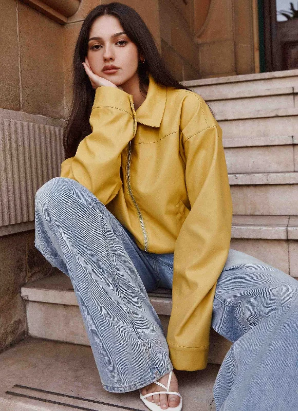 Elara Oversized Jacket - Yellow Women's trendy jackets