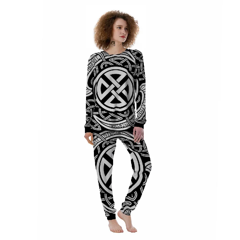 Symbol Viking Norse Runes Print Women's Pajamas Calvin Klein pajama sets