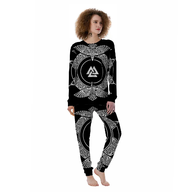 Symbol Viking Valknut Print Women's Pajamas Spa pajama sets