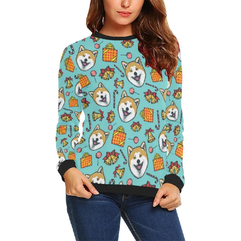 Akita Dog Pattern Print Women Crewneck Sweatshirt Zara sweaters