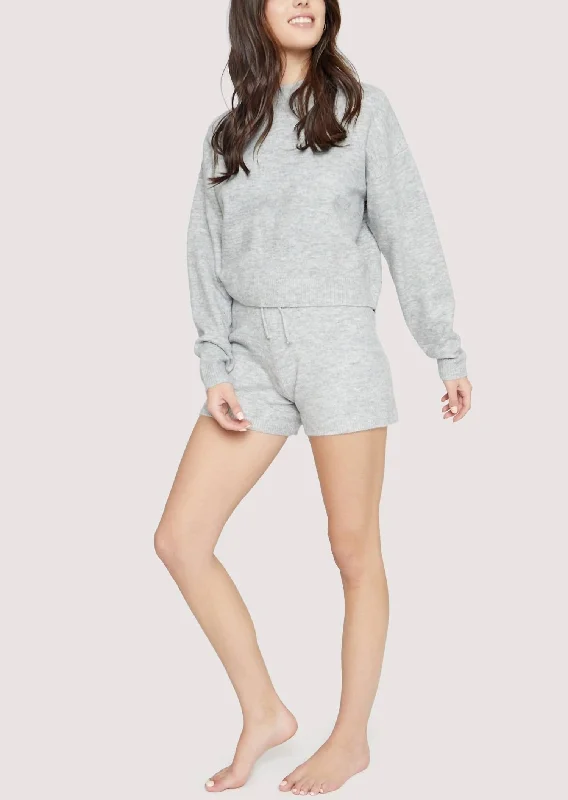 Knit Early Night Top In Heather Grey Adidas sweaters