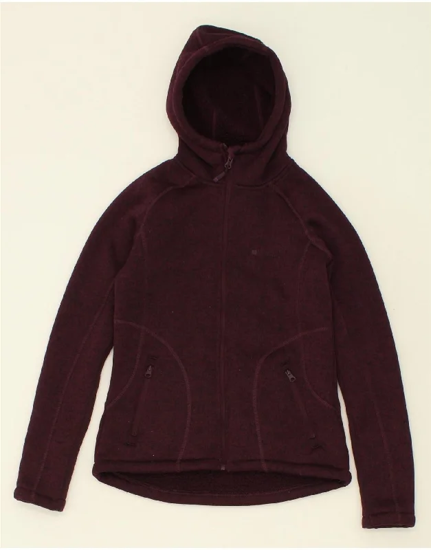 MOUNTAIN WAREHOUSE Womens Zip Hoodie Sweater UK 10 Small Burgundy Alpaca wool sweaters