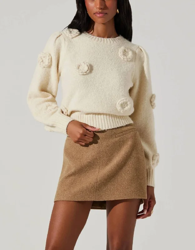 Wilessa Sweater In Cream Warm sweaters