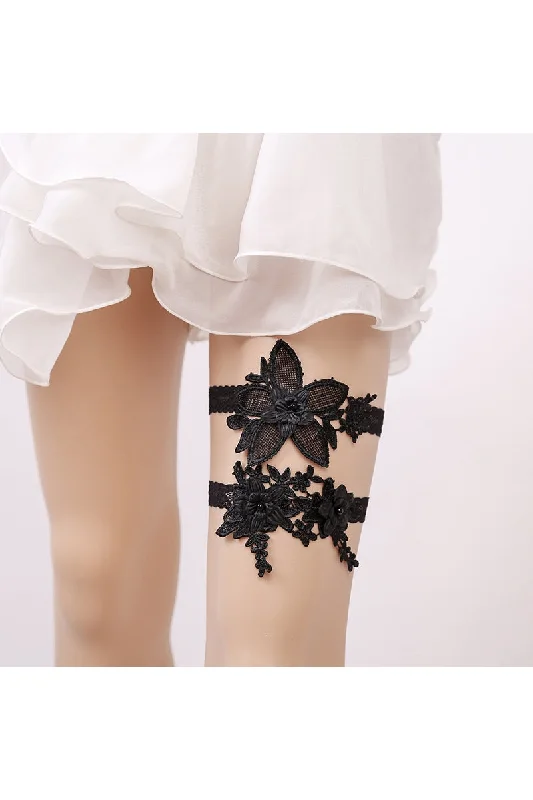 Hot Bridal Garter Black Lace Two Piece Elastic Garter Within 16-23 inches-860487 Wedding Dress Long