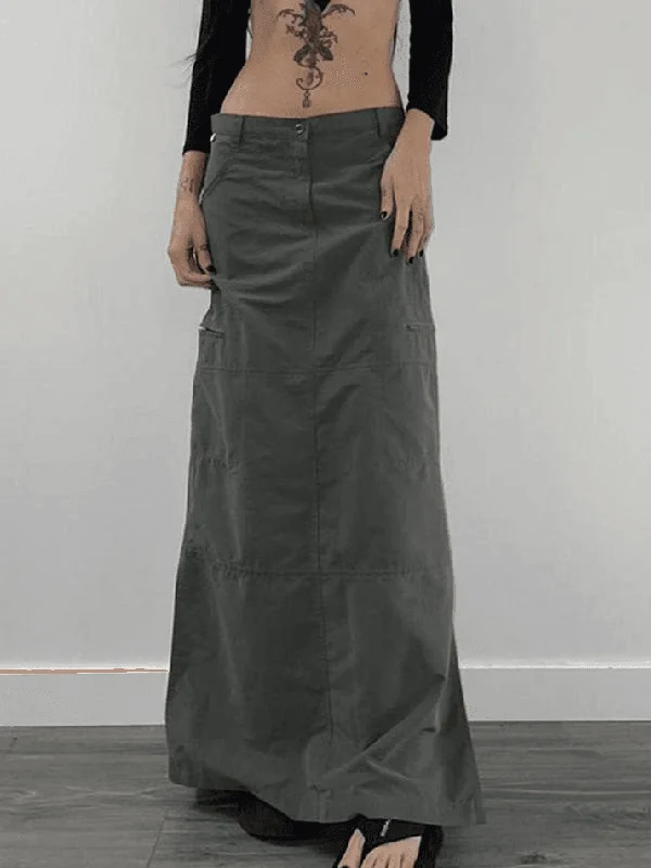 Split Y2K Low Waist Cargo Skirt Lightweight unclassified skirts