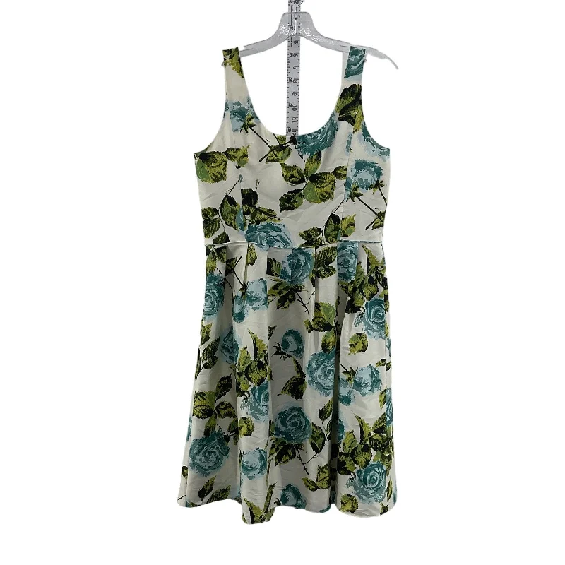 Ann Taylor Women's White/Green Floral Silk Mini A-Line Dress Size 12P Stylish Mini Skirt