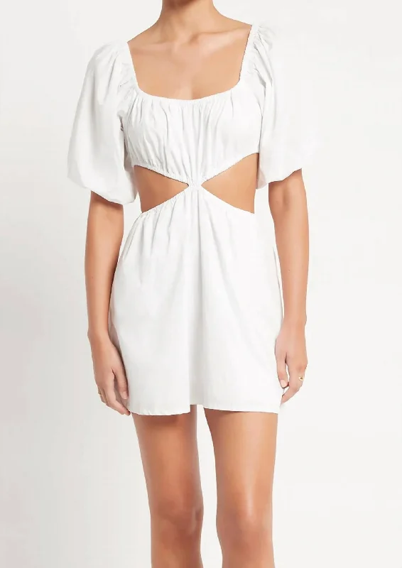 Gabelli Mini Dress in Plain White Mini Skirt Summer