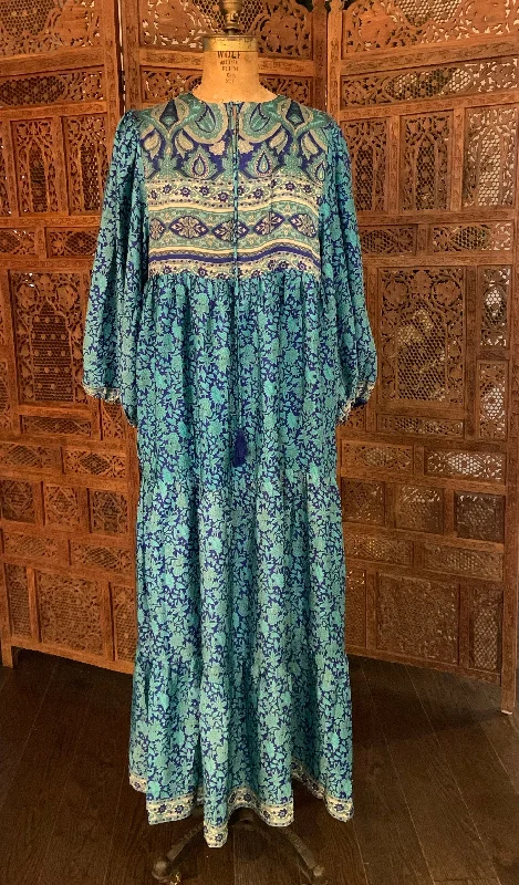 Byron Silk Maxi Dress - Sea Boho Maxi Skirt