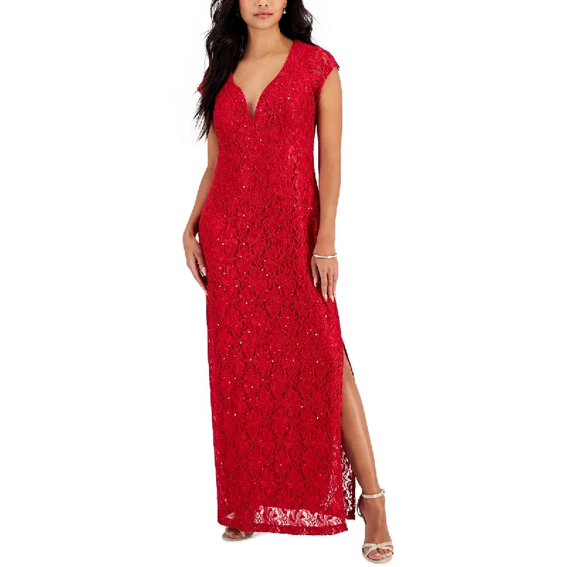 Petites Womens Lace Long Maxi Dress Boho Chic Maxi