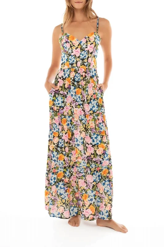 Suzie Maxie Dress In Dreamin Printed Long Skirt