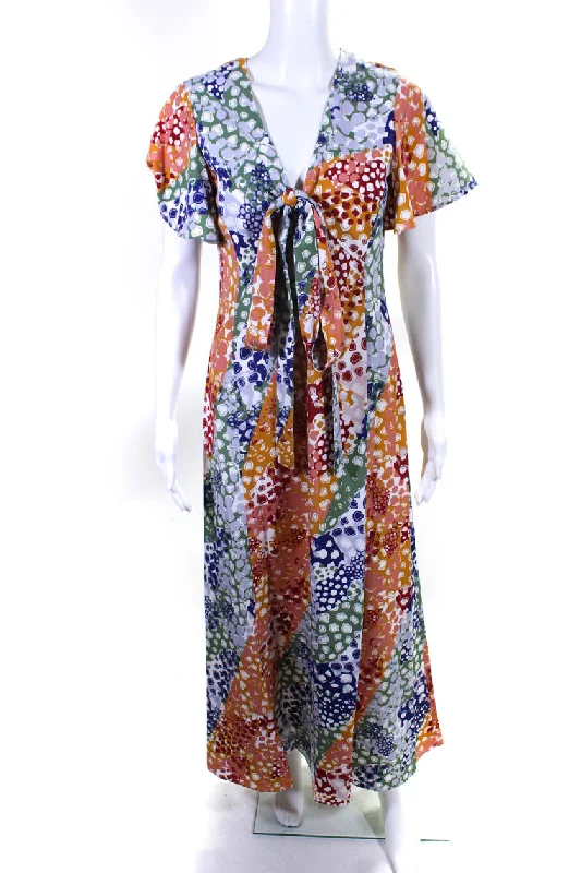 Adeam Womens Neck Tie Dress Multi Silk unclassified dresses