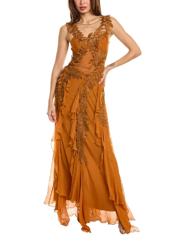 Alberta Ferretti Silk Chiffon Gown Gothic unclassified dresses