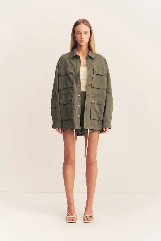 ARIANA ANORAK PATCH POCKET JACKET - KHAKI Vacation unclassified dresses