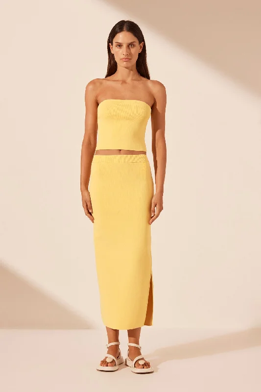 BASIC TUBE TOP - LEMON Ruched unclassified dresses