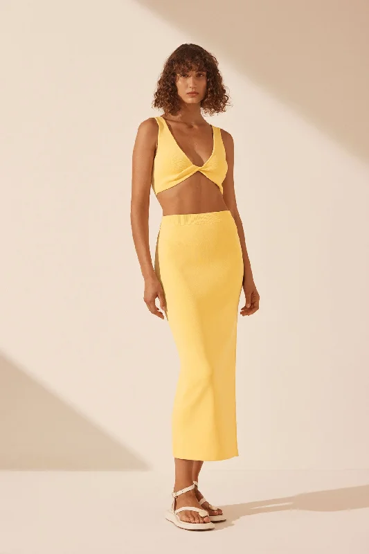 BASIC TWIST FRONT BRALETTE - LEMON Smocked unclassified dresses