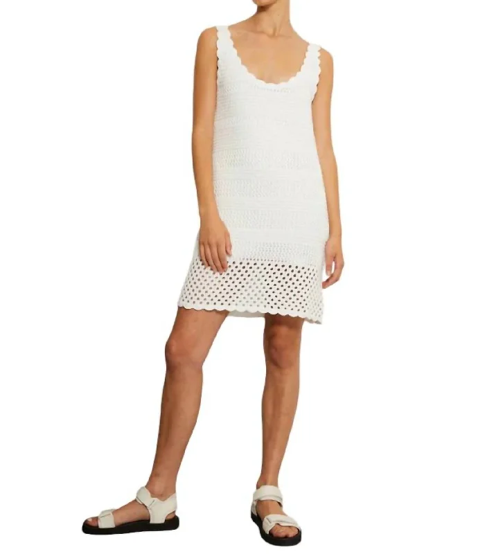 Crochet Dress In Bleach White Off-shoulder unclassified dresses