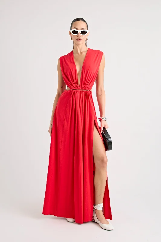 DO FOR LOVE GOWN | RED Halter unclassified dresses