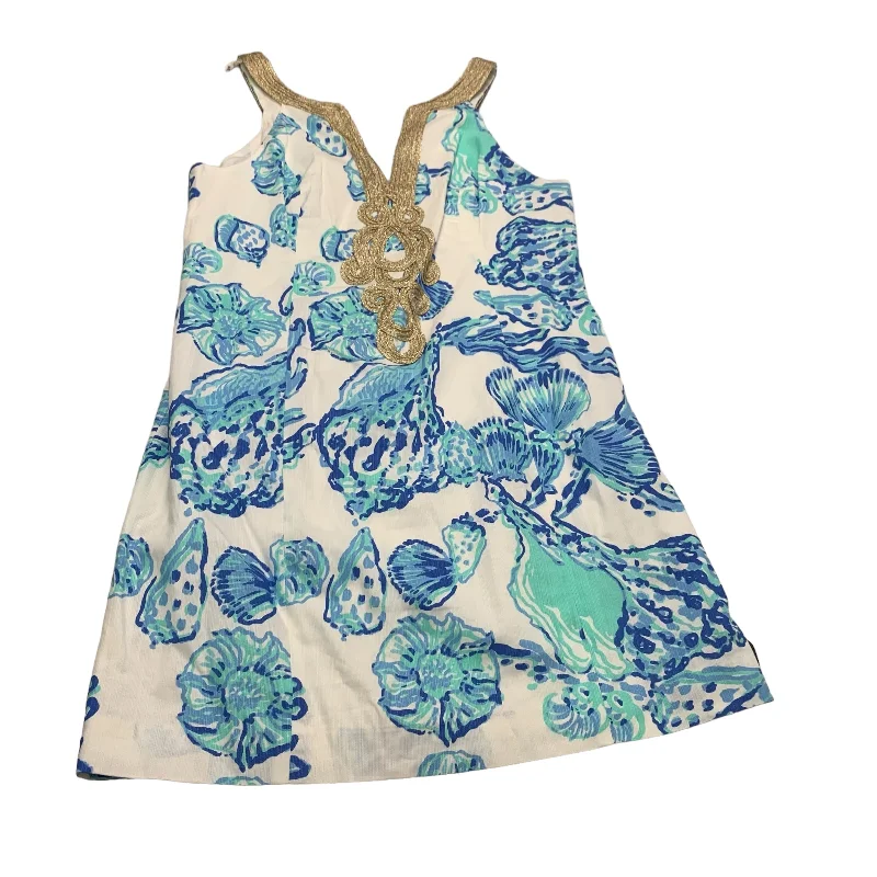 Dress Designer By Lilly Pulitzer In Blue & White, Size: L Festival unclassified dresses