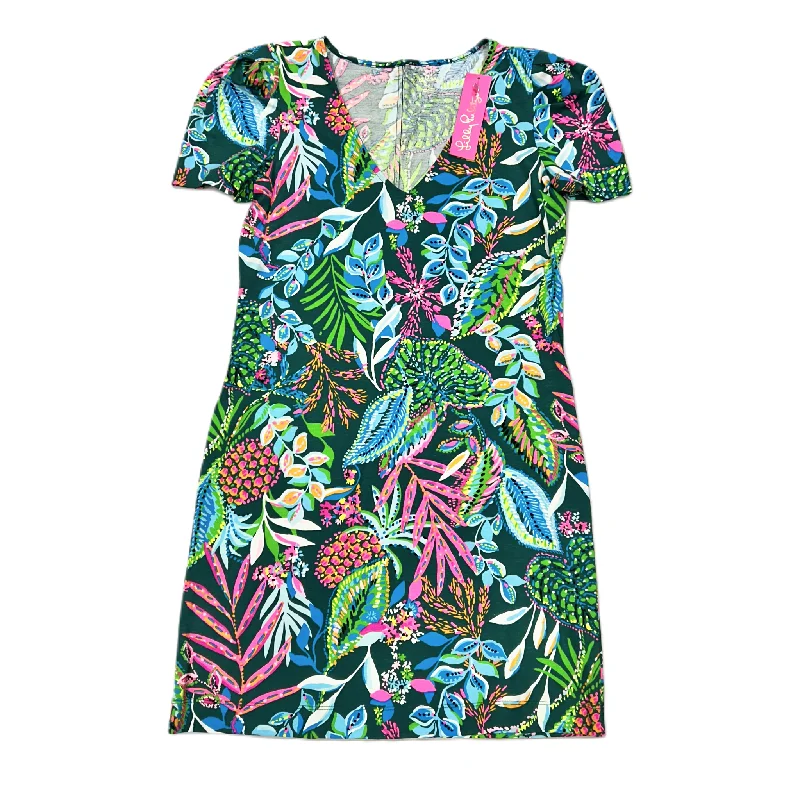 Dress Designer By Lilly Pulitzer In Green & Orange, Size: M Women's unclassified dresses