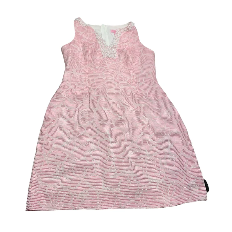 Dress Designer By Lilly Pulitzer In Pink & White, Size: M Holiday unclassified dresses