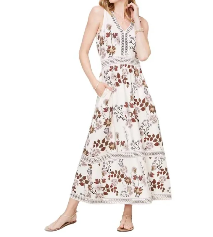 Gabrielle Midi Dress Parade In Floral Vine Seash Stylish Midi Skirt