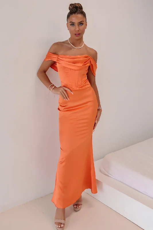 Grazia Formal Dress - Orange Satin unclassified dresses