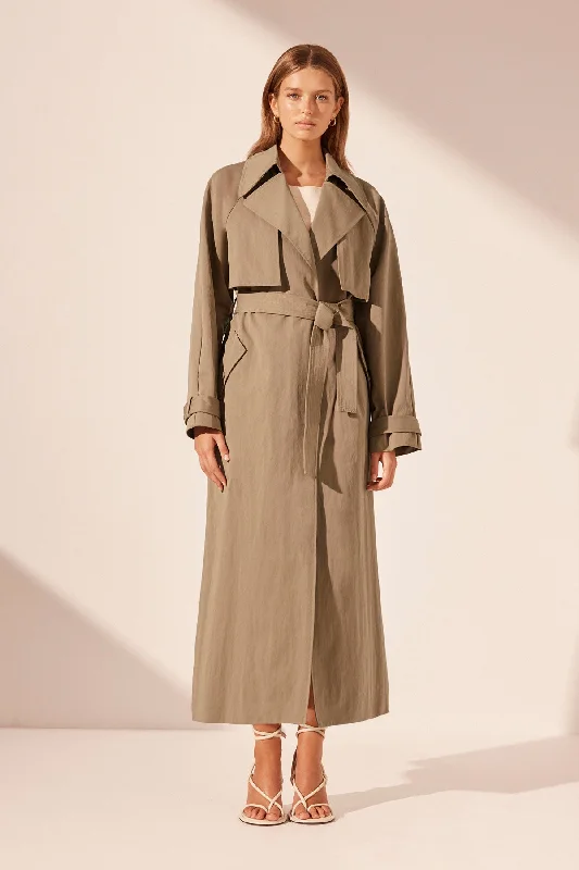 KAI RELAXED TRENCH COAT - GREY KHAKI Winter unclassified dresses