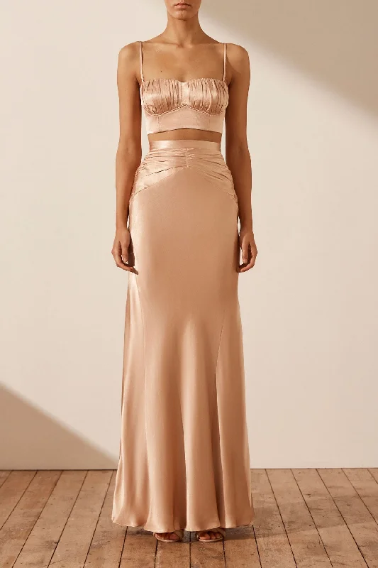 LA LUNE CORDED RUCHED BRALETTE - DESERT ROSE Cocktail unclassified dresses