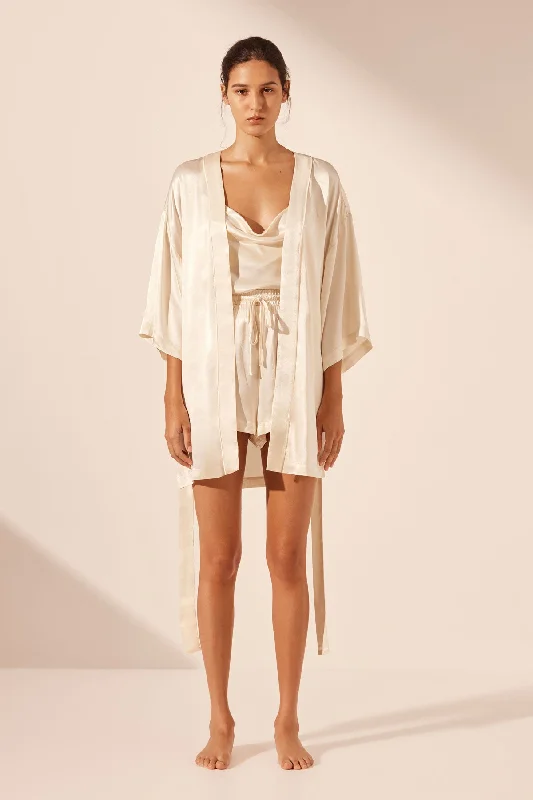 LA LUNE LOUNGE ROBE - CREAM Neutral tone unclassified dresses