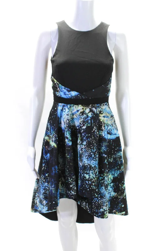 nha khanh Womens Blue Into the Galaxy Dress Blue Ruffled unclassified dresses