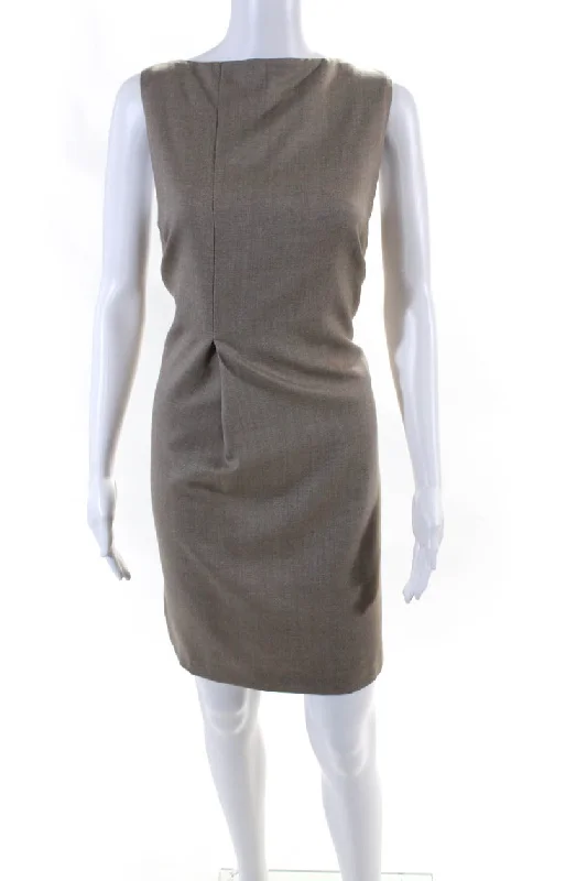 Pia Wood Womens Wool Sleeveless Dress Bark Brown Halter unclassified dresses