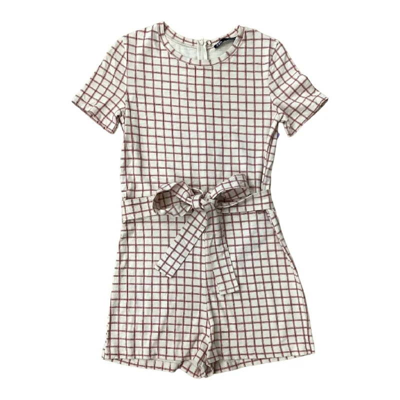 Plaid Pattern Romper Zara, Size S Floral unclassified dresses