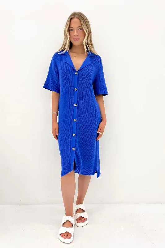 Prime Knit Dress Cobalt Striped unclassified dresses