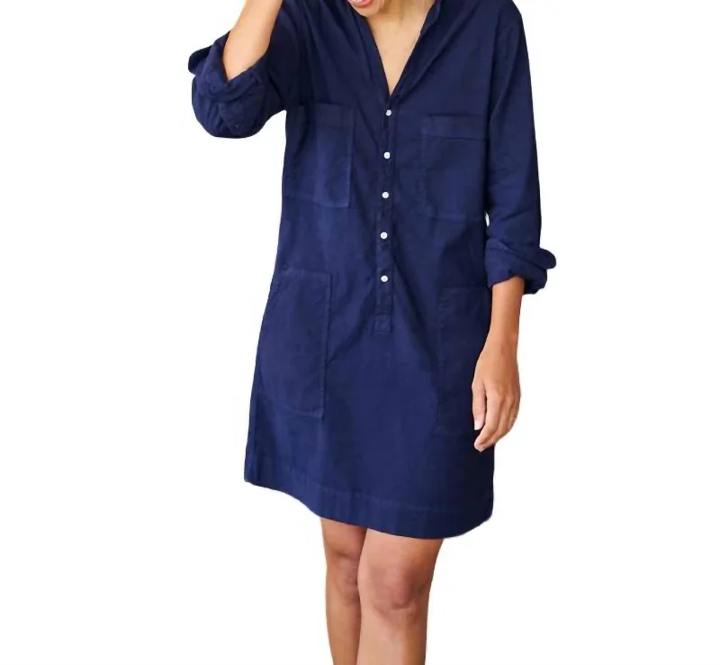 Six Pockets Utility Dress In Navy Festival unclassified dresses